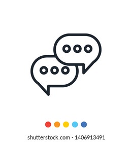 Speech balloon icon,Communication icon,Vector and Illustration.