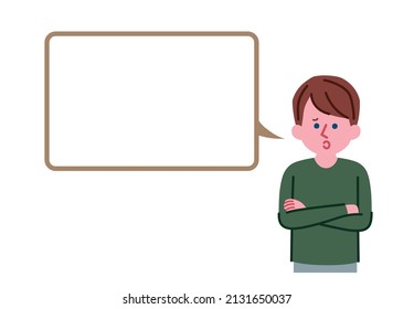 Speech balloon, illustration of a man