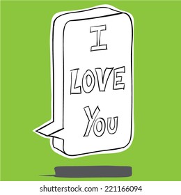 Speech Balloon - I Love You . Vector Illustration.