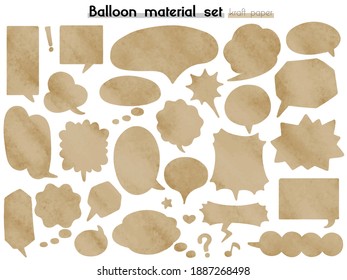 speech balloon material set(Kraft paper)