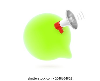 Sprechballon mit Megaphon und Kopienraum