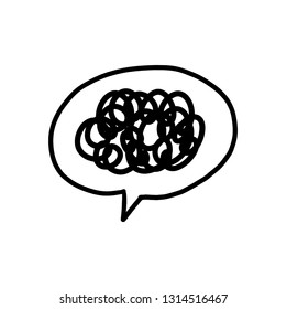 Speech balloon and messy lines,Hand drawn,Vector,Illustration.