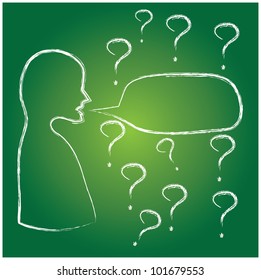 speech balloon on blackbaord,Vector