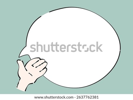 speech balloon with open palm gesture illustration