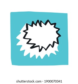 Dibujo manual simple original de globo de voz convertido en vector y coloreado