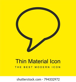 Speech balloon outline for conversation bright yellow material minimal icon or logo design