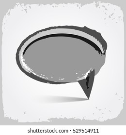 Speech balloon paint brush style.
Speech balloon for text in style paint brush, vector illustration.