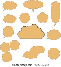 speech balloon set cloud shape