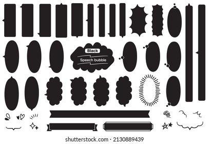 Speech Balloon Set On Vertical Black Background