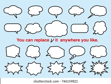 Speech Balloon set, possible to change point direction of balloon icons set  Vector illustration EPS10.
