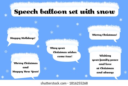 Sprechballon-Set mit Schnee