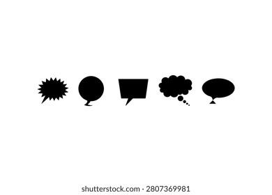 Speech Balloon Silhouette Vector Collection Set