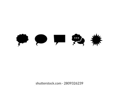 Speech Balloon Silhouette Vector Collection Set