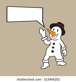 Speech balloon Snowman cartoon character