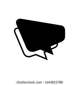 speech balloon trapezoid shape isolated on white, speech bubble sign of communication symbol, black and white speech bubble for talk text,  balloon message icon, dialog chatting graphic for icon talk