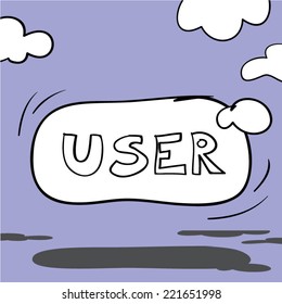Speech Balloon- USER. Vector Illustration.