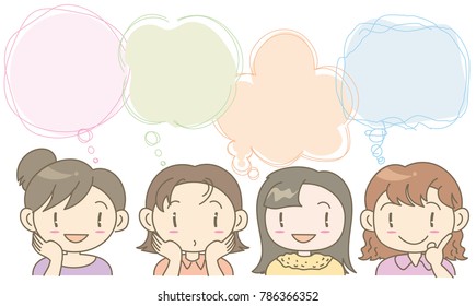 Speech balloon - women image