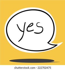 Speech Balloon- Yes. Vector Illustration.