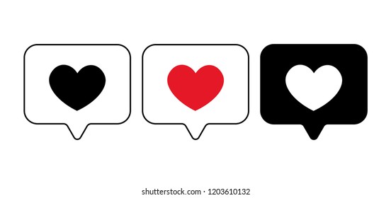 Speech balloons with hearts