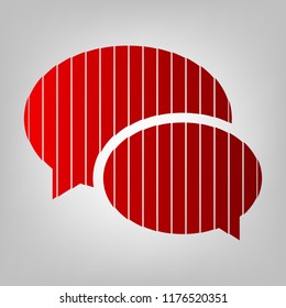 Speech Balloons Icon. Chat icon. Vector. Vertically divided icon with colors from reddish gradient in gray background with light in center.
