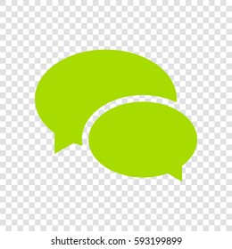Speech Balloons Icon. Chat icon. Vector. Chartreuse icon on transparent background.