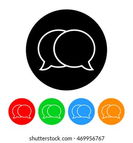 Speech Balloons Icon with Color Variations