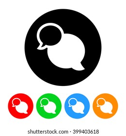 Speech Balloons Icon Vector with Four Color Variations