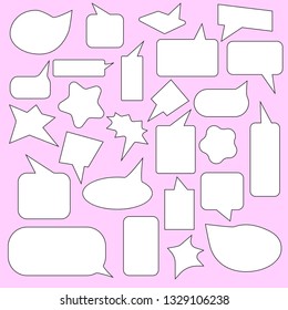 Speech balloons on a pink background