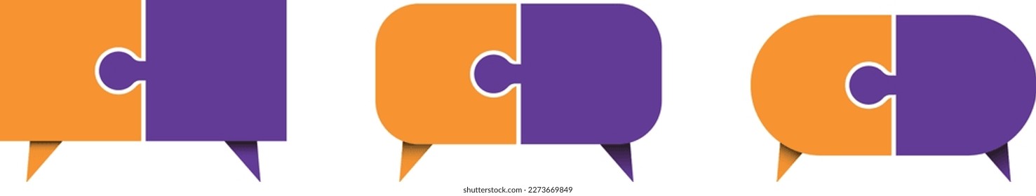 Speech Balloons with Puzzle for creative communication .Speaking bubble jigsaw puzzle vector illustration