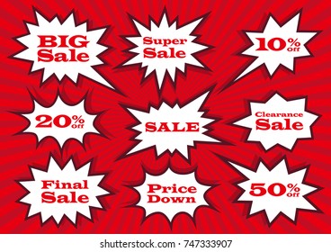 Speech Balloons set for sale, vector illustration EPS10