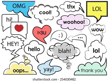 Speech balloons with short text vector.