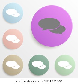 Speech baloon badge color set. Simple glyph, flat vector of web icons for ui and ux, website or mobile application