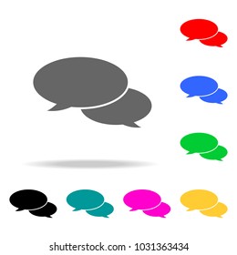 Speech baloon icons. Elements in multi colored icons for mobile concept and web apps. Icons for website design and development, app development on white background