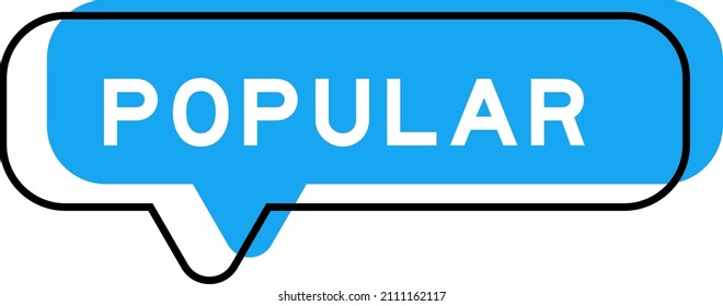 Banner de voz y tono azul con la palabra popular en fondo blanco