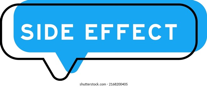 Speech banner and blue shade with word side effect on white background