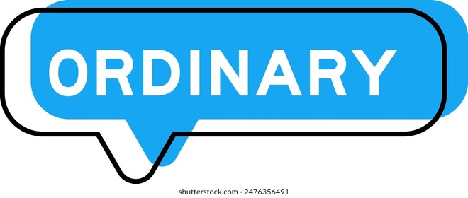 Anuncio de voz y tono azul con palabra ordinaria sobre fondo blanco