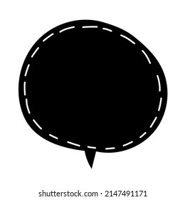 Speech blank bubble symbol monochrome black cloud isolated on white background. Ideal for cartoon comic book presentation decoration.