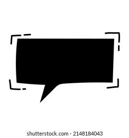 Símbolo de burbuja en blanco de voz nube negra monocroma aislada en fondo blanco. Ideal para la decoración de caricaturas.