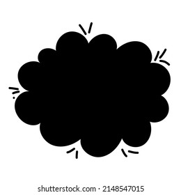 Símbolo de burbuja en blanco de voz nube negra monocroma aislada en fondo blanco. Ideal para la decoración de caricaturas.
