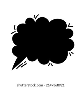 Sprich eine leere Blase Symbol monochrome schwarze Wolke einzeln auf weißem Hintergrund. Ideal für Cartoon Comic Buchpräsentation Dekoration.