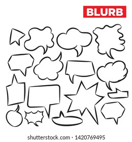 Speech Blurb / thought bubble hand drawn doodles set -vector