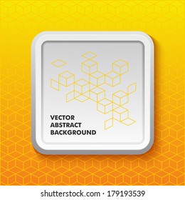 Speech box abstract web element on yellow hexagonal background