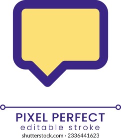Speech box pixel perfect RGB color ui icon. Message. Chat conversation. Simple filled line element. GUI, UX design for mobile app. Vector isolated pictogram. Editable stroke. Poppins font used