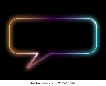 Speech box  shape  neon frames luxury lineillustration