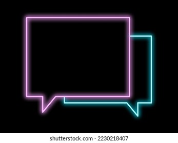 Speech box  shape  neon frames luxury lineillustration