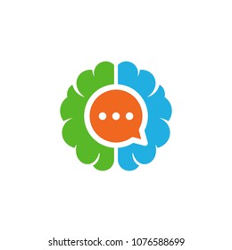 Speech Brain Logo Icon Design