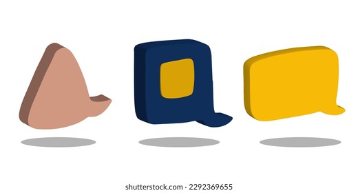 Speech bubble 3d. Banner with talking bubbles for chat. Dialog icon set on isolated background. Vector