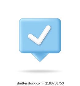 Speech bubble 3d icon message concept. Realistic speech bubble with dots for chat. Vector illustration message box
