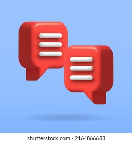 speech bubble 3d icon, Vector illustration, communication dialog bubble.