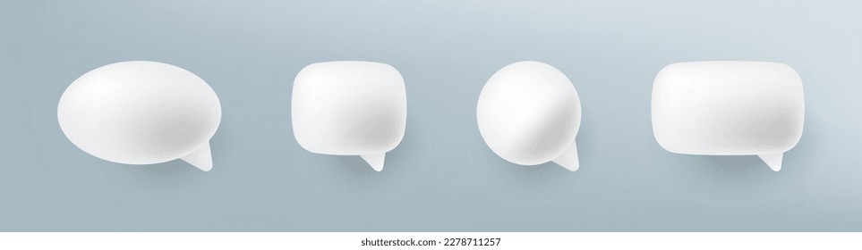 Speech bubble 3D icons collection set. Chat quote icon. Modern vector isolated illustration